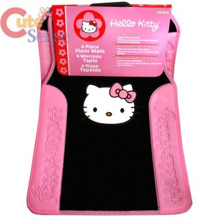 Hello Kitty 4pc Floor Mats Pink Black Car Auto Accessory