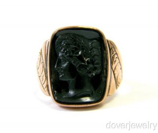   gallery now free antique victorian 14k rose gold black cameo ring nr