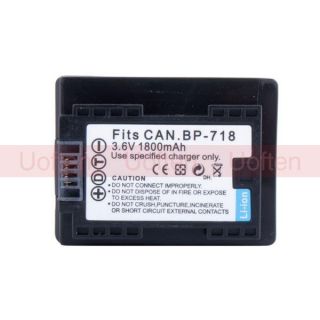   1800mAh Rechargeable Battery for Canon Camera Camcorder BP 718