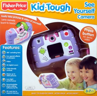 Fisher Price Kid Tough See Yourself Camera Purple Still Video USB 