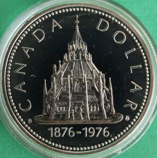 1976 Canada Silver Dollar Coin Library of Parliament Canadian $1 Coin 