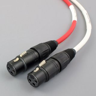Canare Balanced XLR Audio Interconnect Cables 1M White Red Stereo Pair 