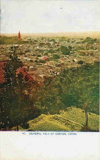 Canton Kwangtung China 1908 Birds Eye View of City Vintage Postcard 
