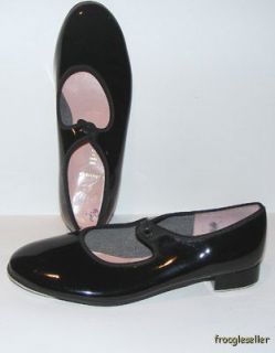 Capezio Dance Mary Jane Tap Shoes Womens 5 M Black Pat