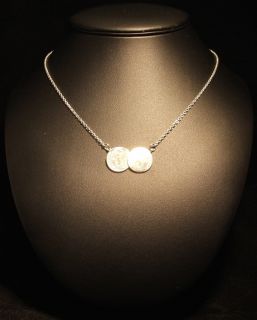   Double Coin Pendant Necklace 2 Coin Two Coin by Chloe Callow