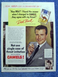 Vintage 1960 Camel Cigarettes Ad N Y Giant Dick Nolan