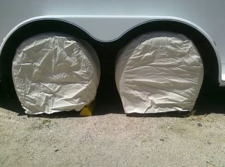   Four New Wheel Tire Covers for Use on RV Trailer Truck or Car