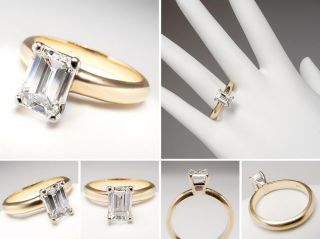 gia 1 carat emerald cut diamond engagement ring 14k gold eco friendly 