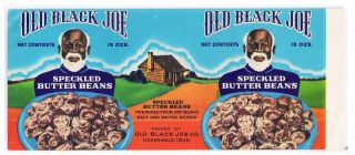 Old Black Joe Butter Beans Vntg Can Label Hohenwald TN