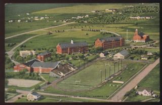Postcard Wichita KS University Campus Aerial View 1940