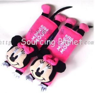 Minnie Mouse Pink Car Safety Seat Belt Pad Cover x 1 Pair