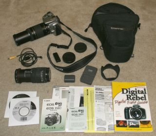 Canon EOS Digital Rebel XT 350D 8 0 MP Digital SLR Complete Kit Case 