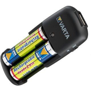 Varta Easy Energy   Cargador con USB y 2 pilas AA (2100 mAh)    