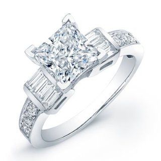 Carat princess cut diamond engagement ring VS2 G H (G.R.A CERTIFIED 