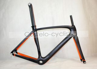 Carbon Road Bike Frame Matte Black White Paint 54 0 COS099