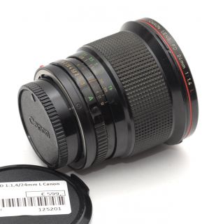 canon fd 1 1 4 24mm l canon lens ser no 18773 lens glass is clear and 