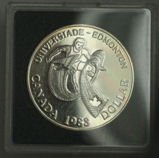canada universiade Edmonton proof Dollar. This proof silver .500 coin 