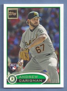 2012 Topps Andrew Carignan Golden Giveaway Gold Embedded Serial Number 