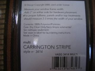 Croscill Carrington Stripe Bullion Fringe Swag Valance Stunning 