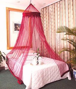 BURGANDY BED CANOPY MOSQUITO NET BEDROOM CURTAINS DECOR BUG INSECT FLY 