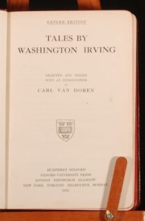   washington irving edited by carl van doren bound in leather with gilt