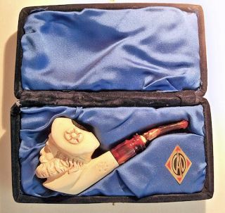 This CAO meerschaum pipe measures 5 1/2 total length.