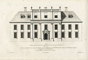 1715 CAMPBELL VITRUVIUS BRITANNICUS ARCHITECTURE ENGRAVING COBHAM HALL 