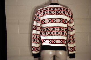   RED BLACK VINTAGE 50s ZIP FRONT CAMPUS USA ROCKABILLY SWEATER CARDIGAN