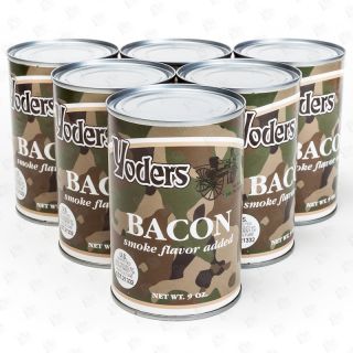 Yoders Canned Bacon Ready To Eat Emergency Food Lot of 6 Cans