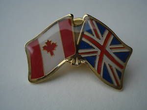 United Kingdom Canada Crossed Flag Friendship Pin