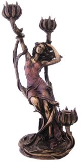 art nouveau lady candelabra sculpture approximately 12 5 inches tall