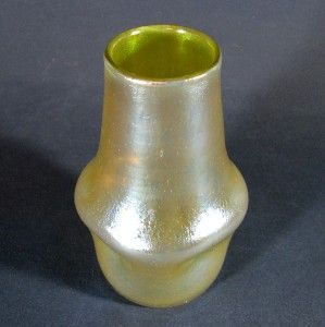 Loetz Iridescent Candia Silberiris Art Glass Vase w Dimples Polished 