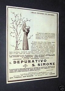 Pubblicità Depurativo Dei Monaci Di San Simone 1933
