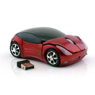 New USB Red Car Wireless Mouse 800DPI Optical with USB Receive for PC 