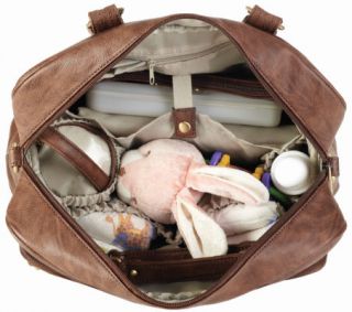   & Leslie Faux Leather Baby Diaper Bag Rachel Caramel NEW TL 221 01CA
