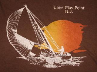 Vintage 80s Cape May Point New Jersey T Shirt XXS Surf Skate Beach NJ 