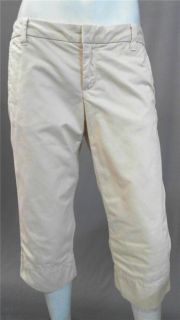 Gap Misses 6 Cotton Casual Capri Pants Khaki Solid Slacks Designer 