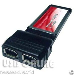 Laptop 2 Port 1394a Firewire PCMCIA Express Card