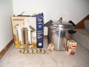 22 Quart Mirro Pressure Cooker Canner Plus Misc Canning Supplies