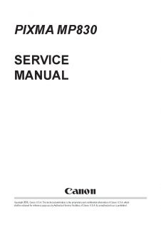 Service manual and parts catalog for Canon MP830 Instant 