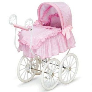 Victorian Baby DOLL PRAM Stroller Carriage Bedding Bed Crib 4 American 