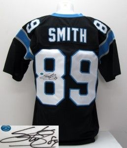 Steve Smith Signed Carolina Panthers Custom Black Jersey Smith Holo SI 