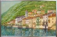 Joel M Roman Villagio Sul Como Lake Como  Origingal Painting on 