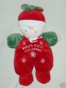Carters Just One Year Baby First Christmas Rattle Doll