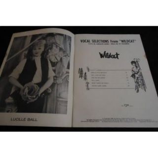 1961 Lucille Ball Wildcat Vocal Selections Sheet Music