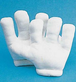New Giant White Cartoon Character Costume Gloves Hands Mitts Halloween 