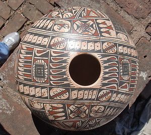   Large Oscar Quezada Mata Ortiz Casa Grande Pot Vase Pottery