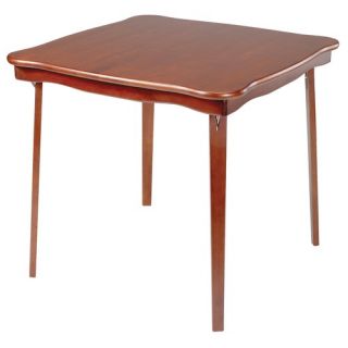   Scalloped Edge Wood Folding Card Table in Cherry 52VCHE