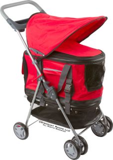 New 3 in 1 Red Pet Stroller Carrier Car Seat Dog Cat Pet Str 17 Red 