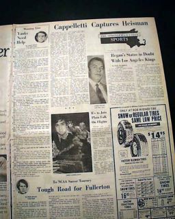 John Cappelletti Penn State Nittany Lions Heisman Trophy Paterno 1973 